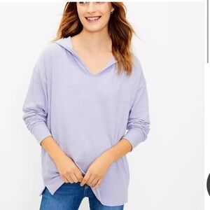 Loft grey 100% cotton hooded lightweight sweatshirt. SM